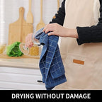 Homaxy Cotton Terry Kitchen Towels and Dishcloths Set of 16, Navy Blue - Image 5
