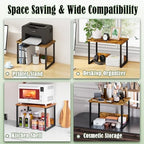 MARTY Desktop Printer Stand 2 Pack Printer Shelf for Desk Home/Office,Brown - Image 7
