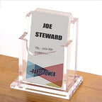 PARTSPOWER 4 Packs Acrylic Business Card Holders for Desk, Vertical Clear Business Name Card Display Stand, Desk Accessory Business Name Card Organizer (Vertical, 1-Slot) - Image 2