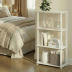 Furinno Turn-S-Tube Storage Shelves, 4-Tier Book Shelf, Corner Shelf, Toolless Open Frame Standing Shelves, for Organization and Storage, Living Room, Garage, Home Office, White - Image 5