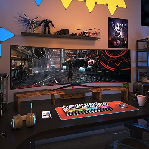 WESTREE Triple Dual Monitor Stand Riser, Extra Long Monitor Stand for 1~2~3 Monitors, Monitor Stand with Length and Angle Adjustable, 3 Shelf Desktop Storage Riser for Monitor Computer Screen Laptop - Image 2
