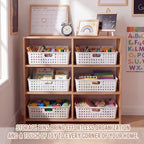 Geetery 6 Pack Classroom Storage Baskets with Handle,White - Image 4