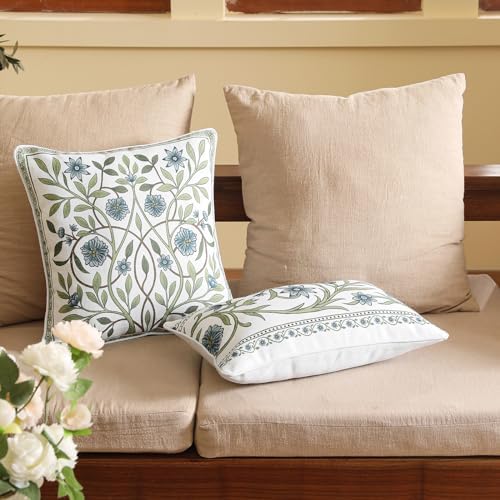 ISAENNE Designer Linen Throw Pillow Cover,Set of 2,20"x12"-Mosella D - Image 7