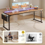 DurayLoly 71 Inch Office Desk with Waterproof LED Lights for Home Work - Image 5