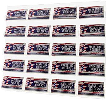 Marketing Holders Hanging Business Card Holders 20 Pocket Clear Acrylic Slots Display Rack with Hardware for 3.5" x 2" Horizontal Gift or Appointment Cards - Image 2
