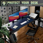 K KNODEL Extra Large Desk Mat, Leather Mouse Pad (47.2"x17", Dark Blue) - Image 5