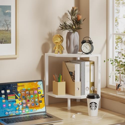Creso hom Corner Shelf Stand, 2 Tier Industrial Corner Bookshelf - Image 5