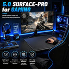 Glass Gaming Mouse Pad, 5.0 Nano Etched Surface, Custom PU Non Slip Base, Esports Level Speed & Precision, Tempered Glass, Waterproof & Durable, 490mm*420mm Large Size for FPS Gaming (Black) - Image 3