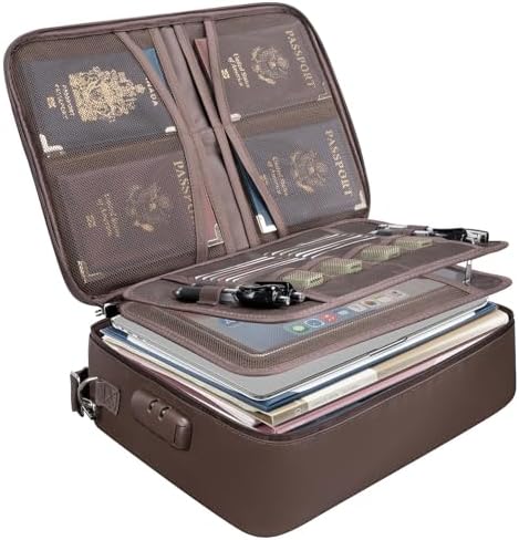BALEINE Fireproof Document Box with Lock, Waterproof Fire Safe File Bag by BALEINE