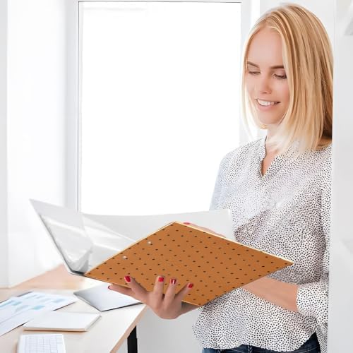 Standard View 3 Ring Binder, Orange Black Polka Dot Durable Flexible Portable Waterproof Hardcover 1.5 Inch D Rings 500-Sheet Capacity Organizer 1PC - Image 4