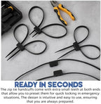 Wonderjune 60 Pcs 27.5 Inches Zip Tie Handcuff Heavy Duty 250 Lbs, Black - Image 5