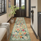 DUKINO 2x12 Washable Runner Rug, Non Slip Long Kitchen Runner Rug, Green - Image 6
