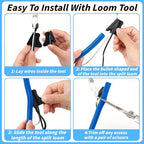 Oleitodh 100 ft 3/4 in OD Blue Split Wire Loom Tubing, with 50 Ties & Tool - Image 5