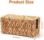 Cable Management Box, Large Cord Organizer Box for Power Strip | Handwoven Water Hyacinth Storage Basket with Metal Frame, Decorative Cable Organizer for Desk, Office, Living Room & Bedroom - Image 7