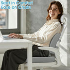 CushZone Seat Cushion and Lumbar Support Pillow for Office Chair Light Grey - Image 2