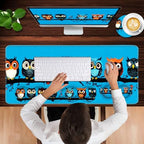 Keyboard Wrist Rest and Mouse Pad with Wrist Support Set Ergonomic Coaster,Memory Foam,Easy Typing Pain Relief,Large XL Desk Mat 31.5"x 11.8",Cute Owls on a Branch - Image 4