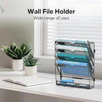 MHUD 5-Tier Wall File Organizer and Mail Organizer with 5 Hooks, 2 Pack - Image 6