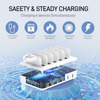 Charging Station for Multiple Devices, 50W 6 Ports Charging Dock with Stand - Image 3