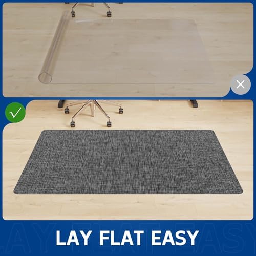 Office Chair Mat for Hardwood & Tile Floor, 30" x 48"Anti-Slip Desk Chair Mat, Easy Glide Floor Protector for Rolling Chairs, Floor Mat for Office Chair for Home Office (Dark Gery) - Image 2