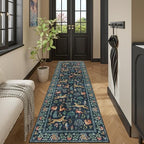 DUKINO 2.6x8 Rug for Hallway, Washable Kitchen Rugs Non Slip, Navy Blue - Image 5