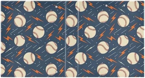 JIPONI 3 Ring Binder Baseballs Lightning Bolts 1 Inch Round Binders for Men Women Students, Cute File Organizer for Office Home School - Image 2