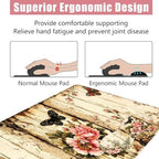 Large Keyboard Mouse Pad Set, Extended Mouse Pad+Keyboard Wrist Rest Support, Memory Foam Ergonomic Easy Typing, 4Pcs (31.5×11.8 in) Desk Pad Set for Office Home,Butterfly Peony - Image 5