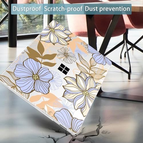 Mektron Case for 13.8" Microsoft Surface Laptop 8/7 (2026/2024) Surface Laptop 13.8 Inch Cover Fits Model 2036, Keyboard Cover +Screen Protector +Dust Plugs, Abstract Floral - Image 5