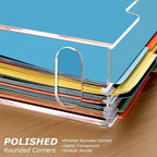 Clear Acrylic Hanging File Organizer Box with Handle, Letter Size Portable File Folder Storage Box, Filing Holder for Desk Home Office - 1 Pack - Image 7