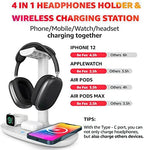 4 in 1 Wireless Charger with Headphone Stand for iPhone 17 16 15 14 13 12 Pro Max, Apple Watch 11 10 Ultra SE, AirPods Max 4 & Samsung S25-15W Gaming Desk Organizer (Adapter Not Included)(White) - Image 5