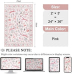 DUKINO 2x3 Entryway Rug, Washable Door Mat Animal Rug for Kitchen, Pink - Image 2