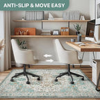 36"x60" Office Chair Mat for Hardwood Floor, Non-Slip Washable Cyan - Image 5