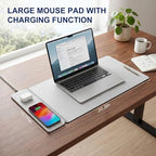 15W Wireless Charging Mouse Pad 31.5"x15.75", Double-Sided Faux Leather - Image 2