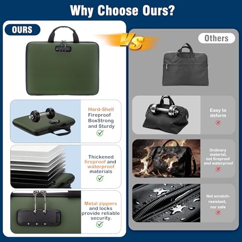 EXLIFBAG Fireproof Document Box with Lock, 13 Pocket Accordion File Folder - Image 6