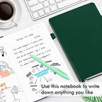 feela 5 Pack Journal Notebook Bulk for School, Hardcover Business Notebooks Classic Ruled Lined Journals with Pen Holder for Work Note Taking, with 5 Black Pens, 120 GSM, 5.1”x8.3”, A5, Dark Green - Image 4