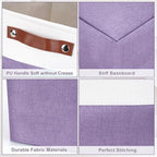 Bagnizer Collapsible Fabric Storage Cubes 11x11 Cube Storage Bins, 4 Pack Closet Baskets Box with Handles for Organizing, Shelf, Toys, Clothes, Home, Office, Nursery (Purple&White) - Image 6