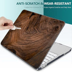 DONGKE Compatible with MacBook Neo 13 Inch Case 2026 A3404 A18 Pro chip & Touch ID, Plastic Hard Shell with Keyboard Cover, Screen Protector & Dust Plugs, Wood Grain - Image 6