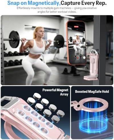 OMOTON TP02-Pro Magnetic Phone Holder for Vlogging, Content Creator Essentials with 1/4" Screw, Arca (7-Pink) - Image 2