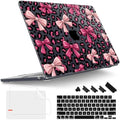 Tuiklol for 2025 2024 2023 MacBook Air 15 inch Case M4 M3 M2 Chip, Model A3241 A3114 A2941 Hard Shell Case with Keyboard Cover & Screen Protector for MacBook 15.3'' Cover, Leopard Print Bow by Tuiklol