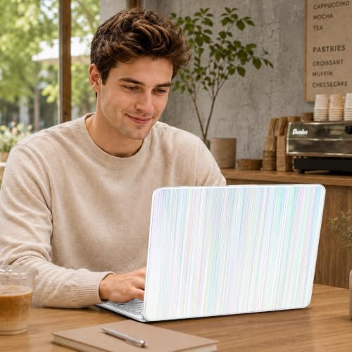May Chen Compatible with MacBook Neo 13 inch Case 2026 Model A3404, Plastic Hard Shell,Keyboard Cover,Screen Protector,Dust Plug, for MacBook Neo 13" with A18 Pro Chip, Blue Strips - Image 6