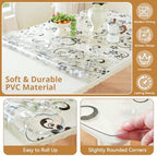 LovePads Floral Table Cover Protector 24 x 36 Inch, 1.5mm Thick Plastic Mat - Image 6