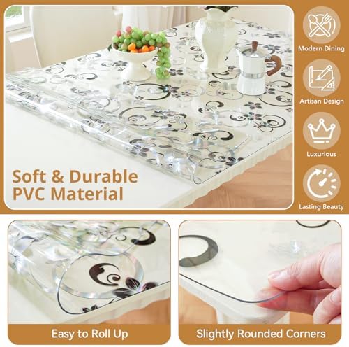 LovePads Floral Table Cover Protector 24 x 36 Inch, 1.5mm Thick Plastic Mat - Image 6