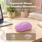 Wireless Keyboard and Mouse, Round Keycaps, Magnetic Wrist Rest, Lilac - Image 6