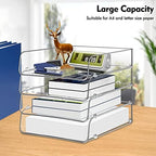 Stackable Paper Trays, 4 Tier Desk File Organizer, Document Letter Tray for Office Supplies, Magazine - Image 5