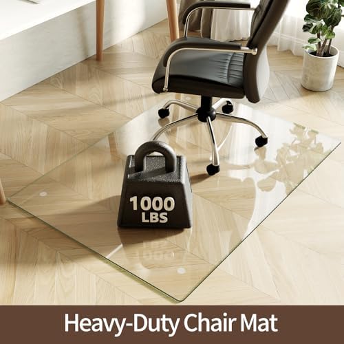 [Upgraded Tempered Glass] Koonmi 36" x 50" Office Floor Desk Chair Mat for Carpet & Hardwood Floor - Image 2