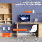 in Wall Cable Management Kit,2AC+USB-a+USB-c,in Wall Power Kit for Unreachable Outlets,7.8ft Outlet Extender for TV,Home Theater,Sofa,Desks,Nightstands - Image 4