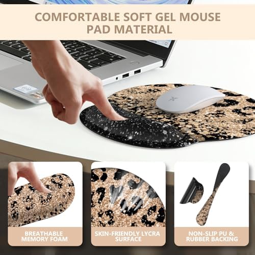iLeadon 4in1 Mouse Pad Set, Leopard Mouse and Keyboard Pad Set - Image 3