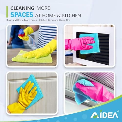 AIDEA Microfiber Cleaning Cloth-400PK, Soft Microfiber Towels for Cars, Absorbent Cleaning Rags, Lint-Free Streak-Free Wash Cloths for House, Kitchen, Window(12in.x12in) - Image 7