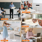 Book Stand for Reading, Floor Standing Book Holder with Page Clips, 19"–51" Height Adjustable, Sturdy Podium Stand for Reading, Bible, Laptop, Cookbooks, or Projector - Image 6