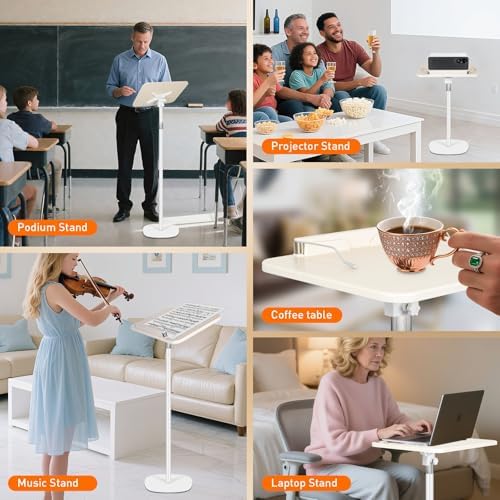Book Stand for Reading, Floor Standing Book Holder with Page Clips, 19"–51" Height Adjustable, Sturdy Podium Stand for Reading, Bible, Laptop, Cookbooks, or Projector - Image 6