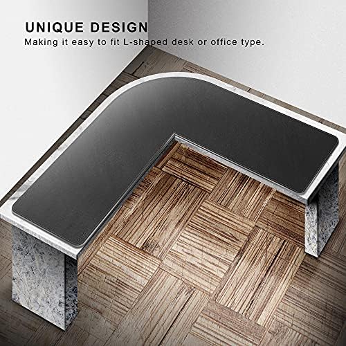 Chihein Leather Desk Mat L Shaped 61” x 72.8” x 23.6” (Black) - Image 7